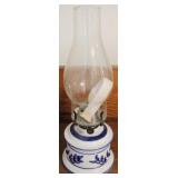 Oil Lamp w/ decorative base - 14" tall