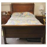 Full Size Bed w/ Bedding - 55 x 76 x 59