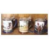 Franklin Mint Beer Steins - 6" tall (qty 3)