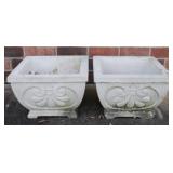 Pair of Concrete Planters - 13.5 x 13.5 x 9.5