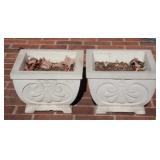 Pair of Concrete Planters 13.5 x 13.5 x 9.5