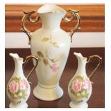 3 lefton China pieces - 8" & 5" tall
