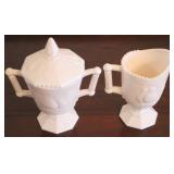Milk Glass Creamer & Sugar Set