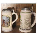 Collector Beer Steins 8" & 9" tall (qty 2)