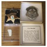 Pair of Collectible Sheriff & Marshall Badges