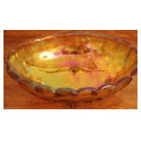 Carnival Glass Footed Bowl