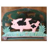 Cast Iron Pig Napkin Holder - 8 x 5