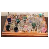 Tray w/ assorted lot of Shot Glasses