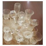 Large group vintage stemware