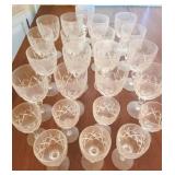 Group 24 pc signed Stuart cut glass stemware