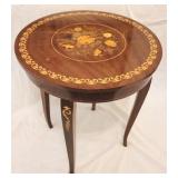 Inlaid Round Table - Lift Top Music Box