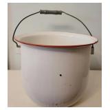 Slop Bucket - red rimmed enamel