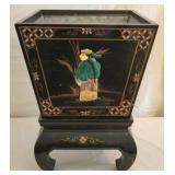 Oriental Planter on Wood Stand