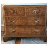 Baker 2 over 2 burled walnut chest