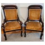 Matched Pair of Empire Paw Foot Chairs