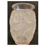 Lalique, France Crystal Vase w/ birds