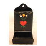 Metal vintage match holder - 6 x 3 x 3.25