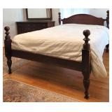 Cannonball Queen size Bed w/ bedding, mahogany