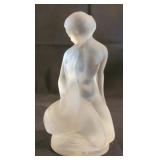 Lalique Crystal Nude Lady Figurine w/ Swan