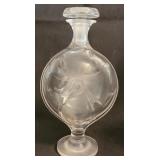 Lalique Crystal Floral Tall Perfume Bottle