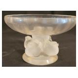 Lalique Crystal Footed Bowl w/ 4 Birds