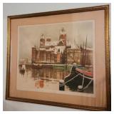 Framed Watercolor, pencil signed