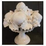 Capodimonte Porcelain Fruit Compote Centerpiece