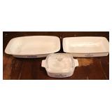 3 Corning baking dishes