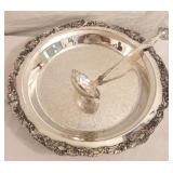 Poole silver bowl & silver plate ladle