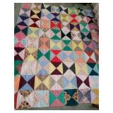 Early Hand Stitched Quilt, 60 x 77