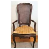 Cane French Carved Chair AS IS - hole in cane