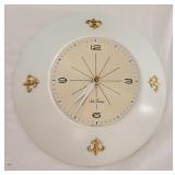 Seth Thomas Mid-Century Wall Clock, 9" diameter,
