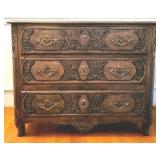 Baker Heavily Carved Oak 3-drawer Chest
