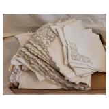 Box lot of vintage linens