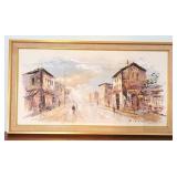 Mid-Century Artist Signed Framed Oil on Canvas