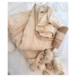 In progress hand knitted blanket