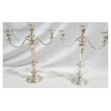 Sterling pair 3 lite 15" tall candelabra