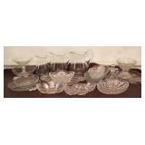 Group of vintage pressed & cut glassware