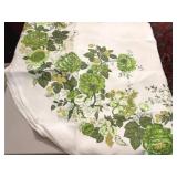 Mid-Century Green Flower Tablecloth