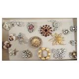 Group Lot of Brooches, Earrings & more