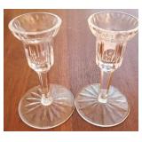 Pair signed Waterford crystal 5.75" candlesticks