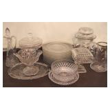 Signed Hawkes covered compote & other glass