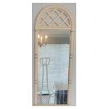 Bamboo Style White & Green Mirror