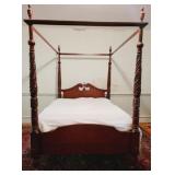 Carlton McLendon carved full size canopy bed