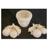 3 Pieces White Capodimonte