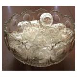 25 Pc glass punch bowl set
