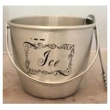 Vintage ice bucket with tongs - 5.5 x 6.5
