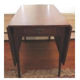 Mahogany drop leaf table with drawer