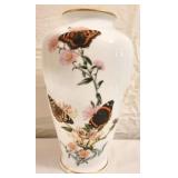 Franklin Porcelain Country Garden Butterfly Vase