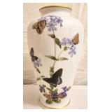 Franklin Porcelain Meadowland Butterfly Vase